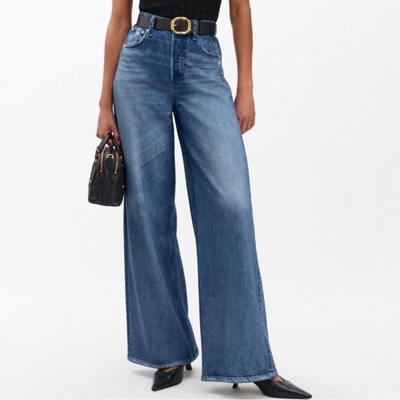 Rag & Bone Miramar Sofie Wide Leg Pants Sweatpant Jeans Kimber 30
